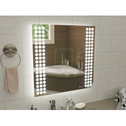 Квадратное зеркало с подсветкой для ванной Терамо 70 см